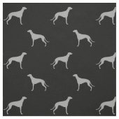 Windhund-HundeSilhouette-Muster grau und schwarz Stoff (Muster)
