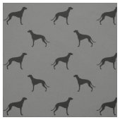Windhund-HundeSilhouette-Muster grau und schwarz Stoff (Muster)
