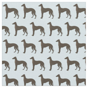 Windhund-HundeSilhouette-Tiermuster aquamarin Stoff