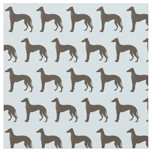 Windhund-HundeSilhouette-Tiermuster aquamarin Stoff (Nahaufnahme)