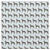 Windhund-HundeSilhouette-Tiermuster aquamarin Stoff (Muster)