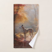 Windhund im Herbst Leaves Fall Inspiriert Badhandtuch Set (Handtuch)
