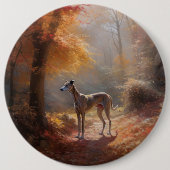 Windhund im Herbst Leaves Fall Inspiriert Button (Vorderseite)