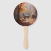 Windhund im Herbst Leaves Fall Inspiriert Fächer (Rückseite)