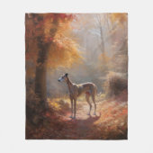 Windhund im Herbst Leaves Fall Inspiriert Fleecedecke (Vorderseite)
