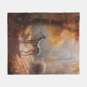 Windhund im Herbst Leaves Fall Inspiriert Fleecedecke (Vorderseite (Horizontal))