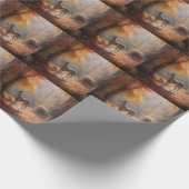 Windhund im Herbst Leaves Fall Inspiriert Geschenkpapier (Ecke)