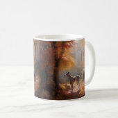 Windhund im Herbst Leaves Fall Inspiriert Kaffeetasse (VorderseiteRechts)