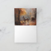 Windhund im Herbst Leaves Fall Inspiriert Karte (Innenseite)