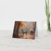 Windhund im Herbst Leaves Fall Inspiriert Karte (Vorderseite)