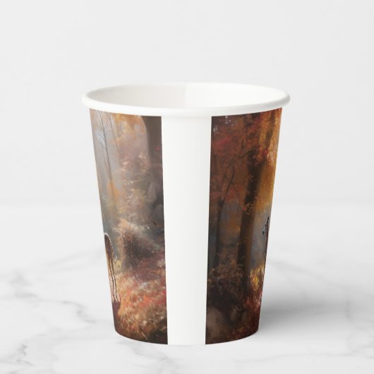 Windhund im Herbst Leaves Fall Inspiriert Pappbecher (Links)