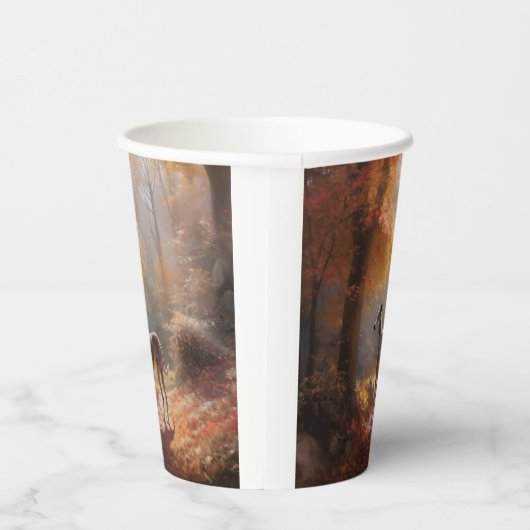 Windhund im Herbst Leaves Fall Inspiriert Pappbecher (Rechts)