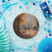 Windhund im Herbst Leaves Fall Inspiriert Pappteller (Party)