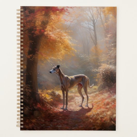 Windhund im Herbst Leaves Fall Inspiriert Planer (Vorderseite)