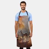 Windhund im Herbst Leaves Fall Inspiriert Schürze (Getragen)