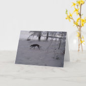 Windhund im Schnee Karte (Gelbe Blume)