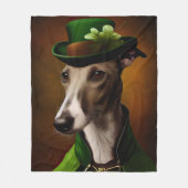 Windhund in St. Patrick's Day Kleid Fleecedecke (Vorderseite)