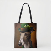 Windhund in St. Patrick's Day Kleid Tasche (Vorderseite)