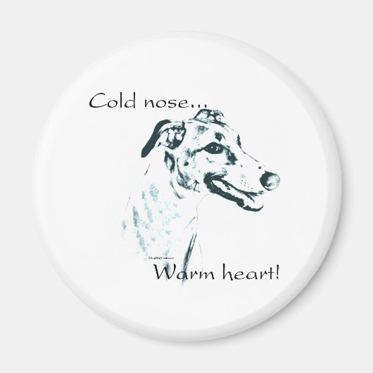Windhund kalte Nase, warmes Herz Magnet (Vorne)