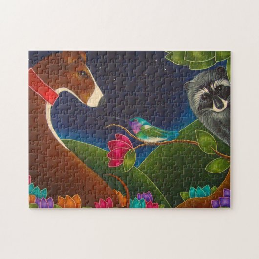 WINDHUND-, KOLIBRI-U. WASCHBÄR-PUZZLESPIEL PUZZLE (Horizontal)