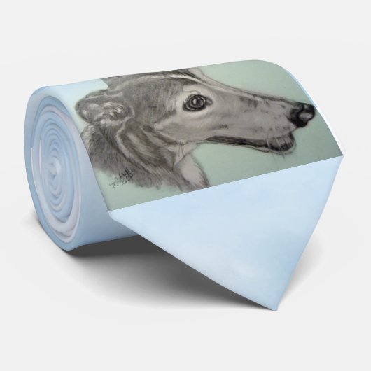 Windhund-Krawatte mit Originalvorlage durch Carol Krawatte (Gerollt)