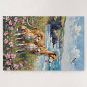 Windhund-Küstenwiesen-Kunst Puzzle (Horizontal)