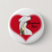 "Windhund-Liebe-" Hundekunst-Knopf Button (Vorderseite)
