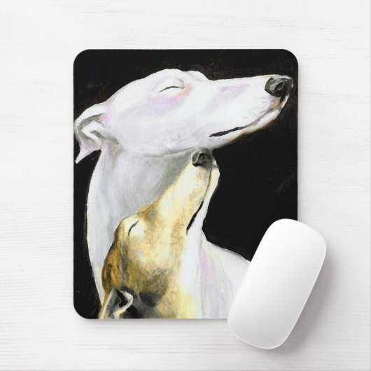 "Windhund-Liebe-" Hundekunst Mousepad (Mit Mouse)