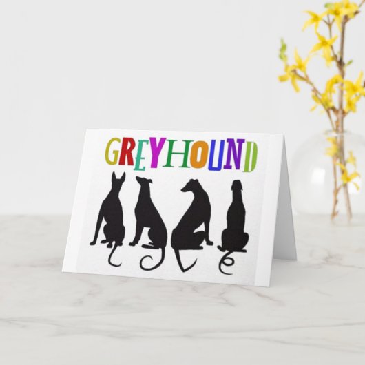 Windhund-Liebe Karte (Gelbe Blume)