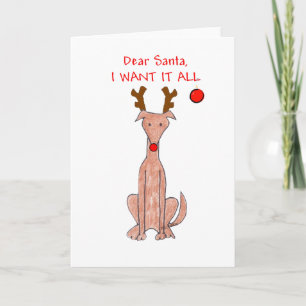 Windhund liebe Sankt Feiertagskarte