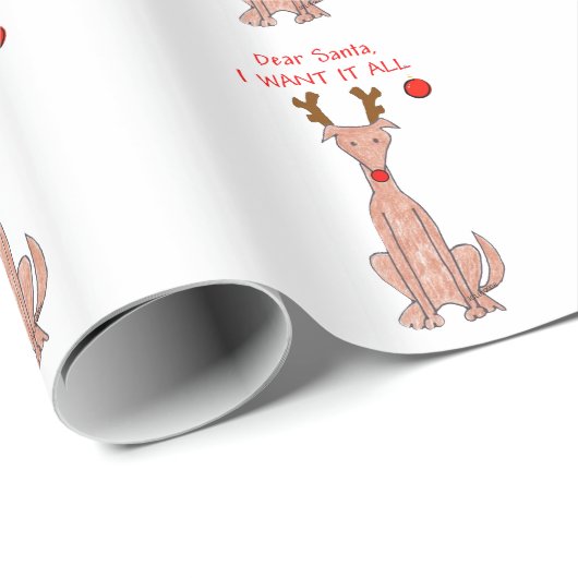 Windhund liebe Sankt…. Geschenkpapier (Rolleneckpunkt)