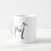 Windhund-Linie, die Tasse zeichnet (Vorderseite Links)