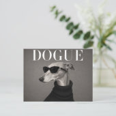 Windhund Luxus Mode Hund Portrait Postkarte (Stehend Vorderseite)