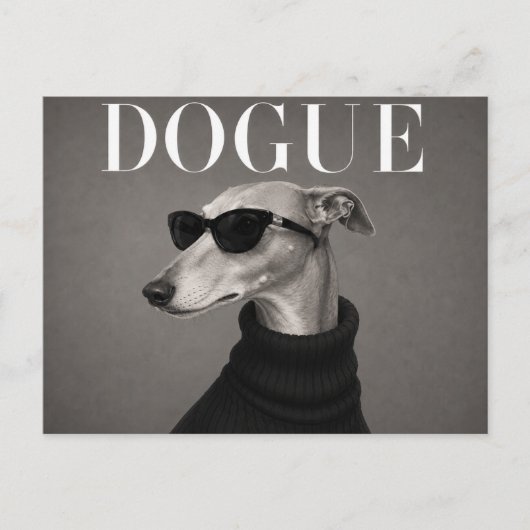Windhund Luxus Mode Hund Portrait Postkarte (Vorderseite)