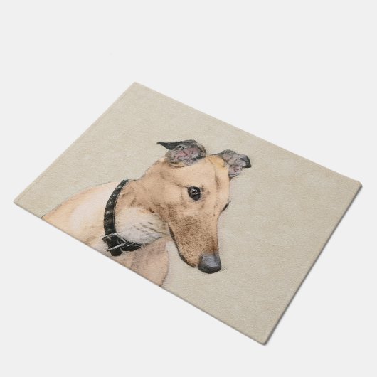 Windhund-Malerei - niedliche ursprüngliche Fußmatte (Schrägansicht)