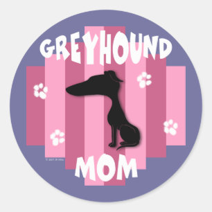 Windhund-Mama-Aufkleber Runder Aufkleber