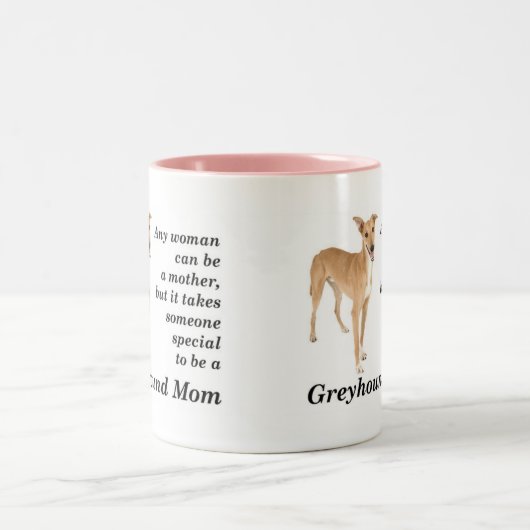 Windhund-Mama-Tasse Zweifarbige Tasse (Mittel)