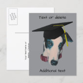 Windhund mit Abschlussmütze Lustiger Hund Personal Ankündigungspostkarte (Vorne/Hinten)