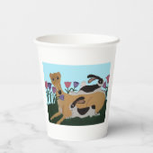 Windhund mit Hasen-Papierbecher Pappbecher (Rückseite)