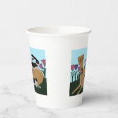 Windhund mit Hasen-Papierbecher Pappbecher (Links)