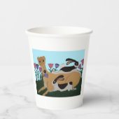 Windhund mit Hasen-Papierbecher Pappbecher (Vorderseite)