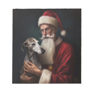 Windhund mit Weihnachtsmann Festive Weihnachten Notizblock