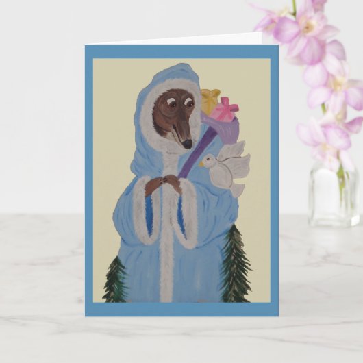Windhund mit weißer Taube Karte (Orchidee)