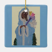 Windhund mit weißer Taube Keramikornament (Rückseite)