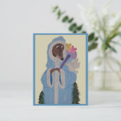 Windhund mit weißer Taube Postkarte (Stehend Vorderseite)