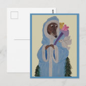 Windhund mit weißer Taube Postkarte (Vorne/Hinten)