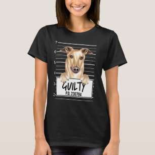 Windhund-Mugshot-schuldiger Hund T-Shirt