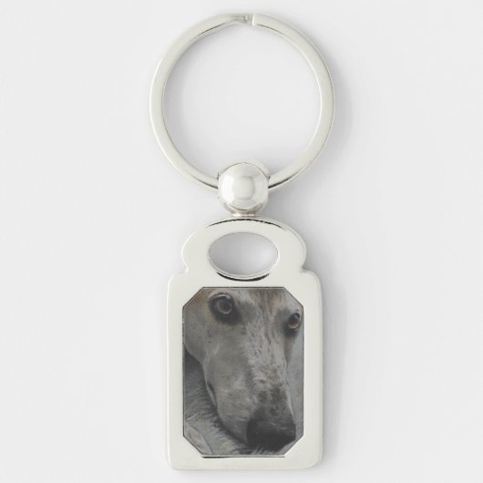 Windhund mustert Schlüsselanhänger (Vorderseite)