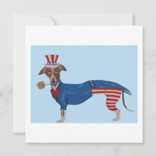 Windhund Onkel Sam Dankeskarte