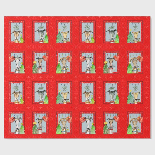 Windhund-Packpapier (a512) Geschenkpapier (Flach)